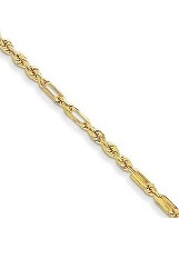 teensy yellow gold 2.5mm Milano rope bracelet for children